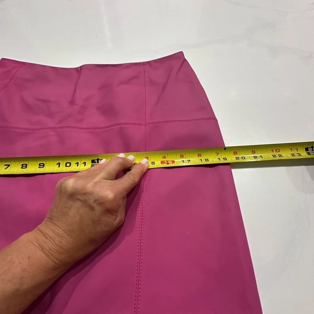 Leather Lafayette 148 New York‎ Pink Pencil Skirt Knee-Length with Slit